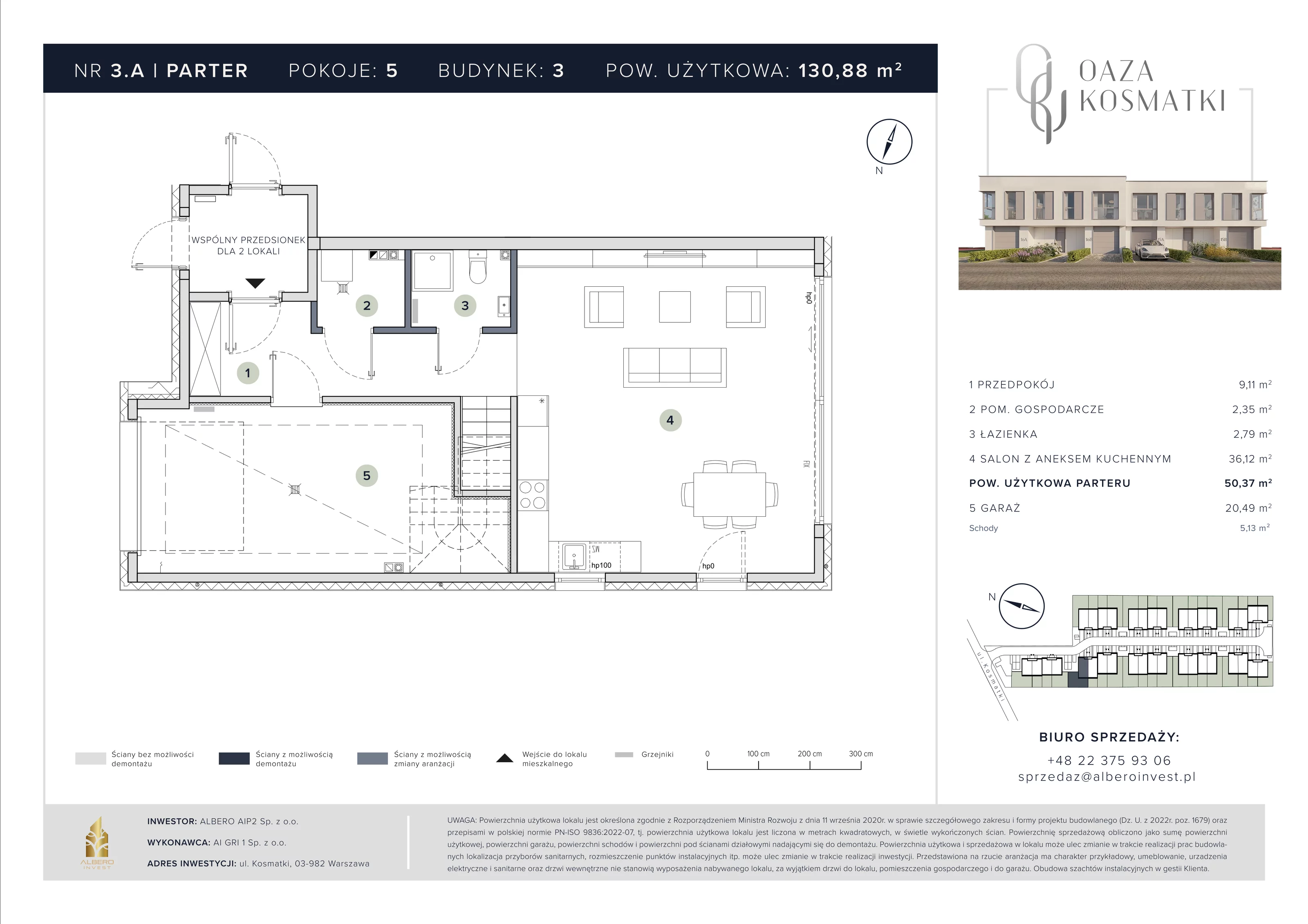 Dom 130,88 m², oferta nr 3.A, Oaza Kosmatki, Warszawa, Wawer, Gocław, ul. Kosmatki 32/34